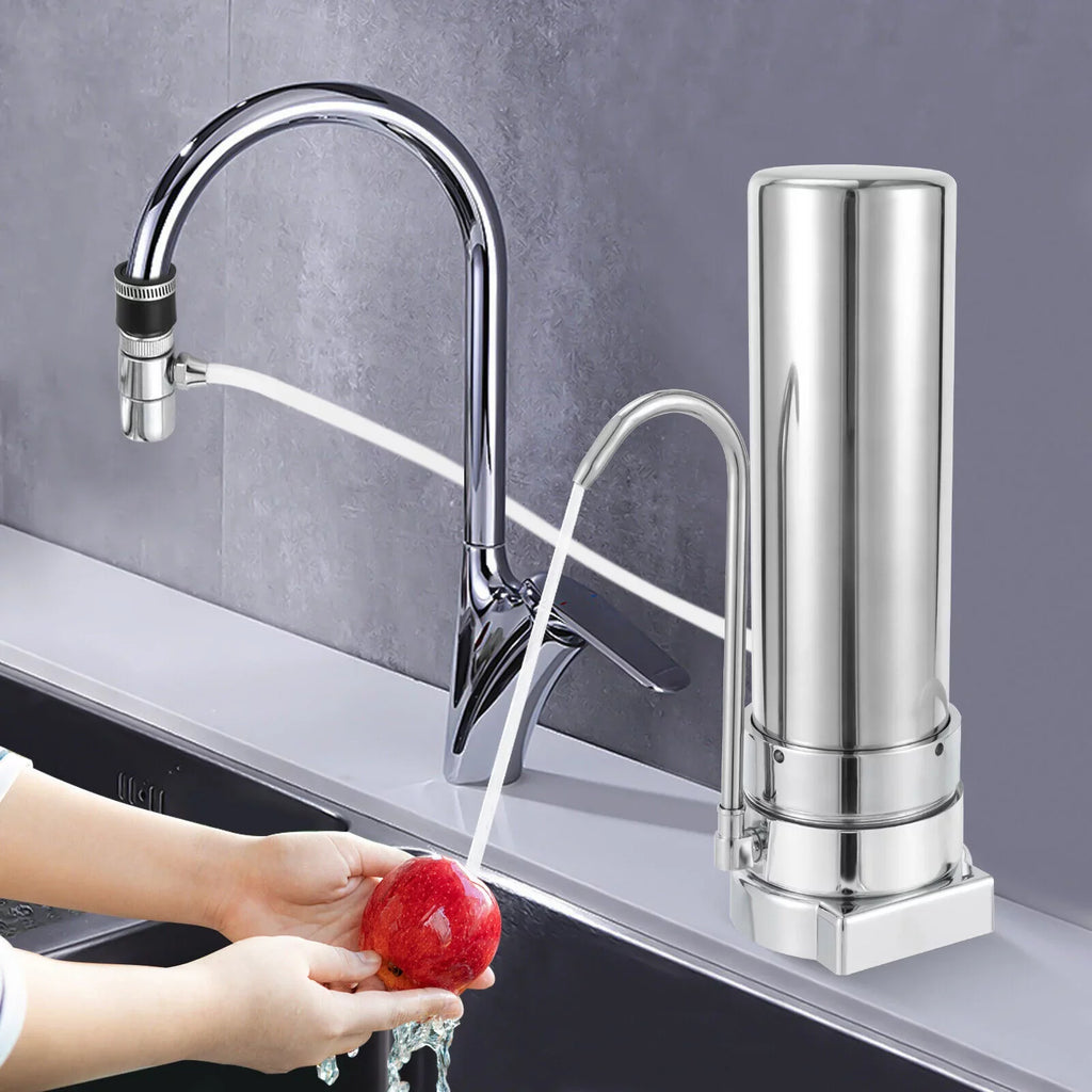 Filtration Filter Sink Countertop Stainless Tap Silver Drinking System Liquid Filter
