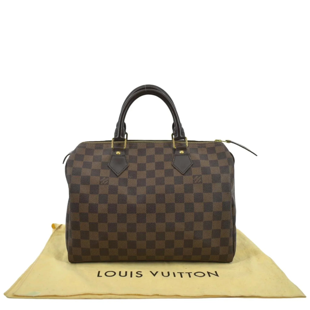 LOUIS Satchel VUITTON Bag Damier Ebene 25 Speedy Brown Used