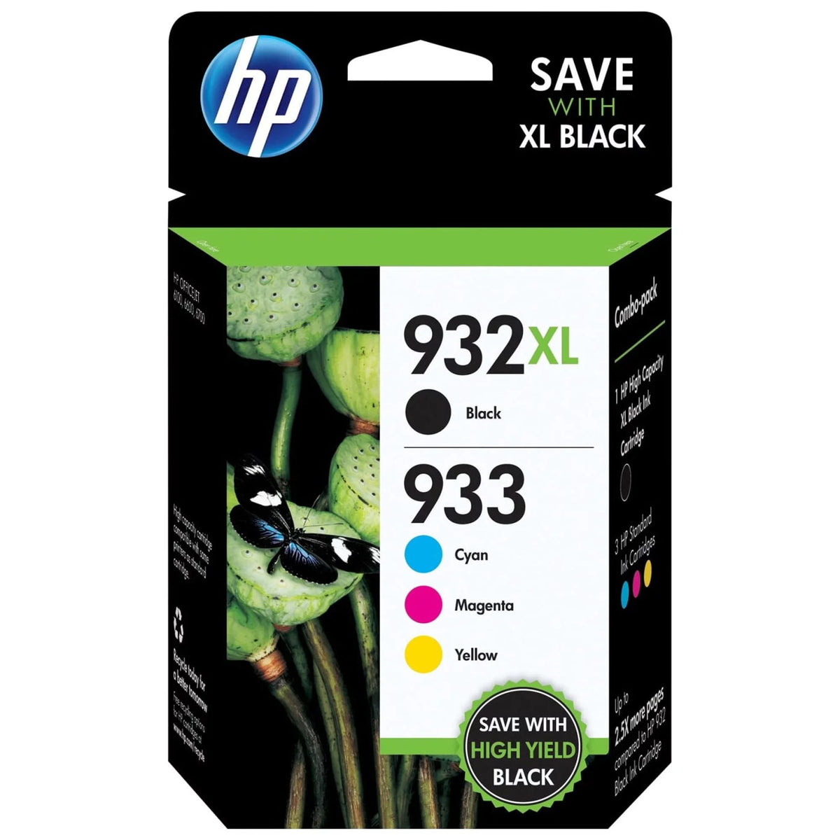 Standard Black Magenta, Color Yield Cyan, Cartridges Ink and 932XL/933 HP High Yellow