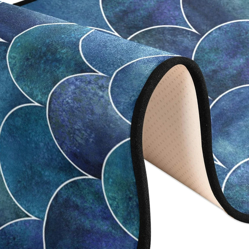Indoor Runner Hallway Non-Skid Floor Japanese 2x6 Entryway Long and inch Scale Rugs Cushioned Mats Fish 72x24 Ocean Kitchen Rugs for Washable Wave