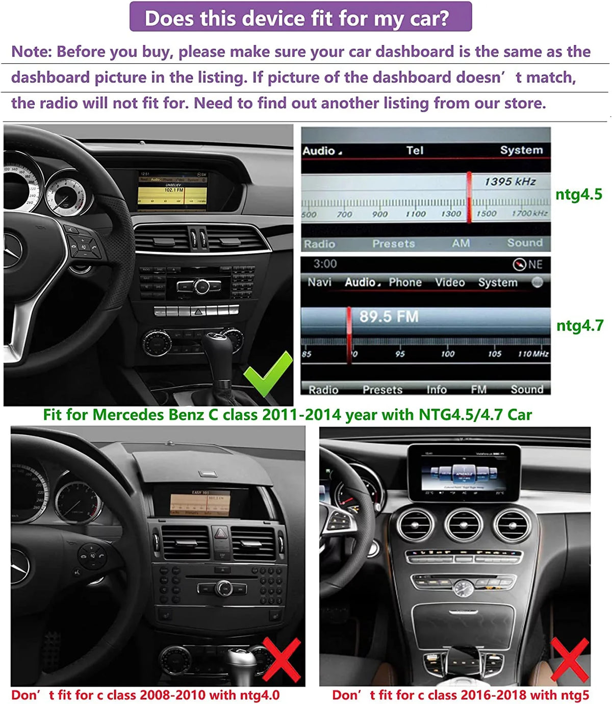 Mercedes CarPlay Wireless Screen Car Top Stereo Touch with Supports Car Benz W204 8GB+256GB C 13 Touch Android NTG4.5/4.7, Android 2011-2014 Auto for Screen Class Year Road Mirrorlink Wired 10.25"