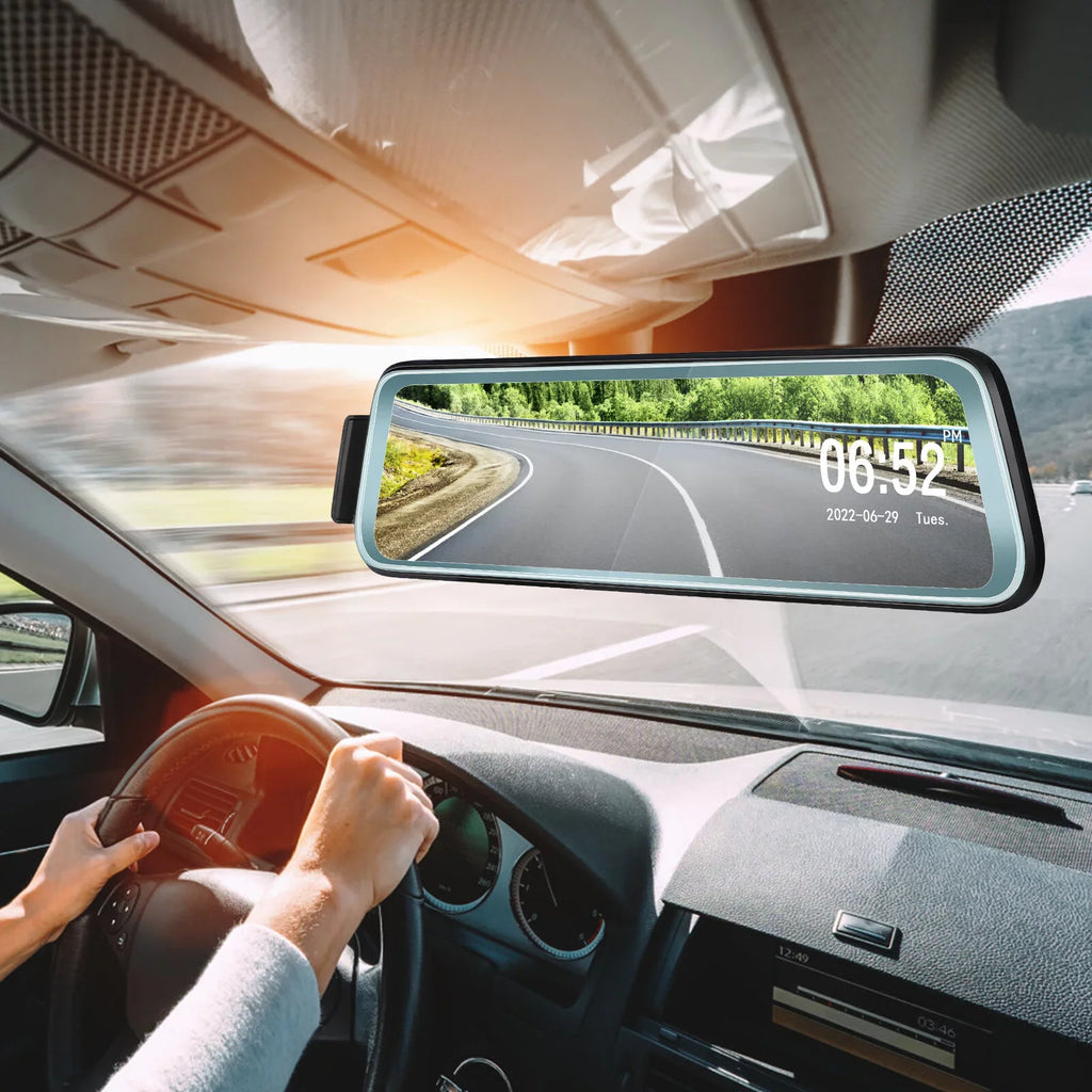 Mirror ViewFHD Dash Full w Rear Screen ' Parking Monitor Angle 10' Rear Cam Recording, Touch Mirror 1080P Backup Camera Wide 170° Front Camera and G-Sensor, Loop Cheefull
