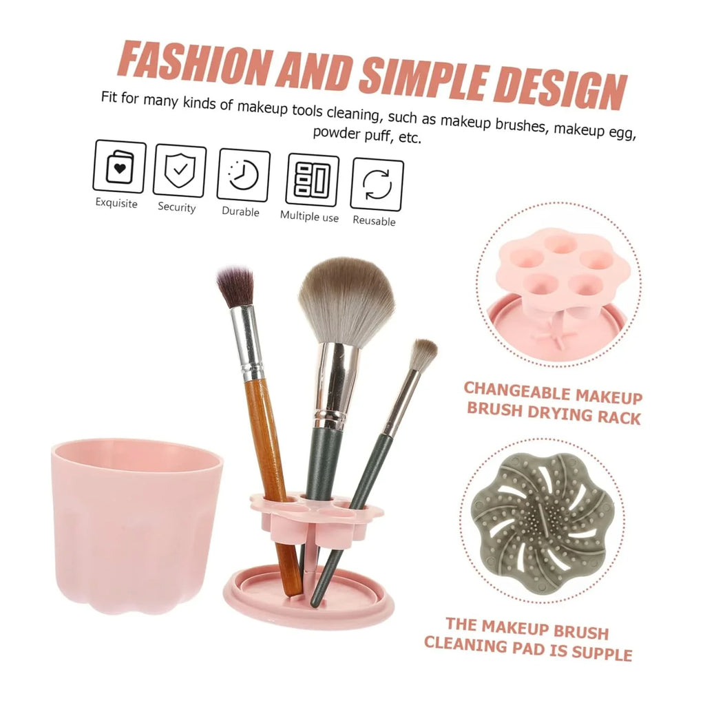 Brushes Pp Brush Cleaner Maquillaje Self Brush Bowl Brochas Make Makeup Tools Makeup Sets Cleaner Limpiador De Cosmetic 4 Storage up Brush Makeup & Brush Cleaning Rack De Made