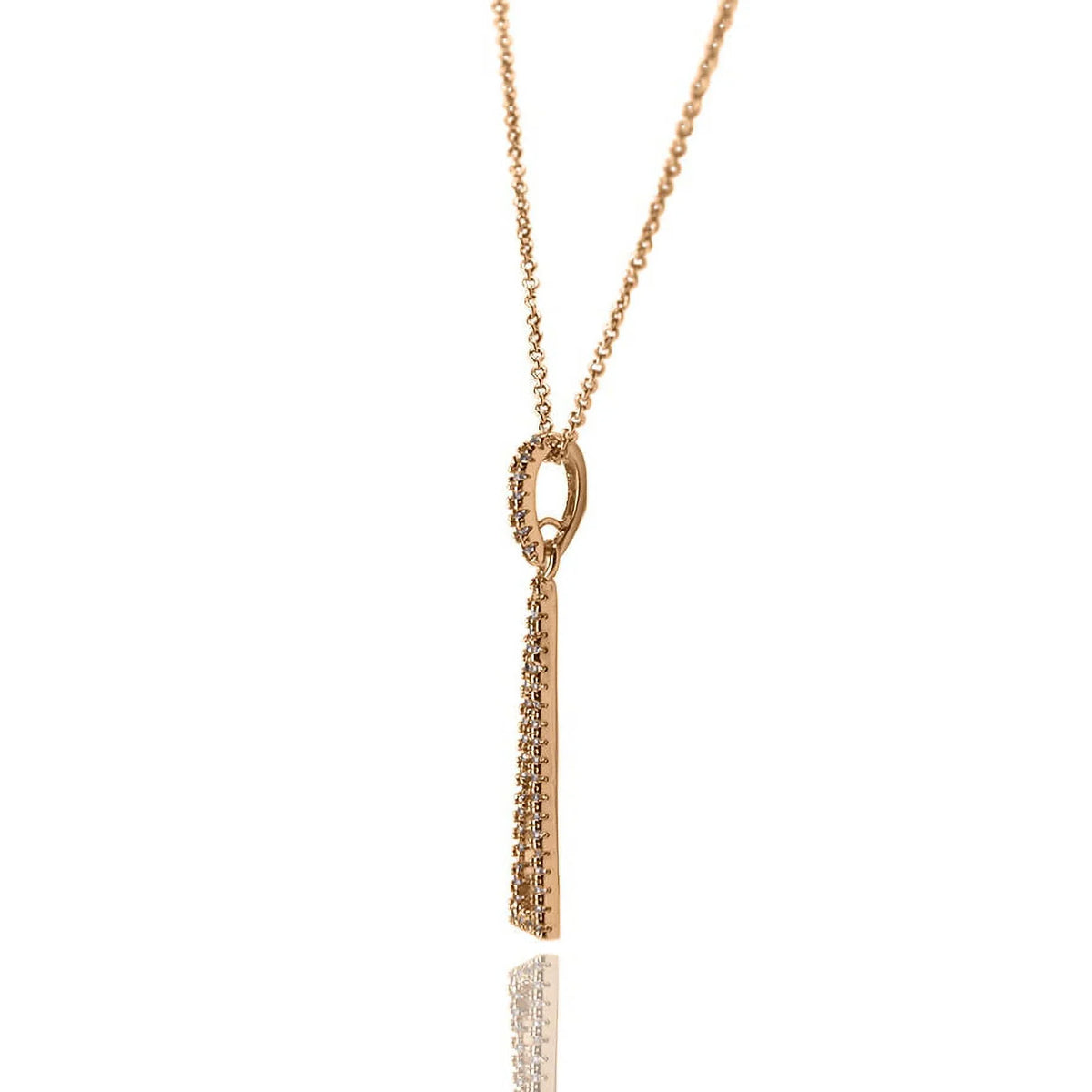 Plated Necklace Pendant Triangle Teens Box Zirconia Cubic Blue Rose Drop Boutique Inc Women, Gold for