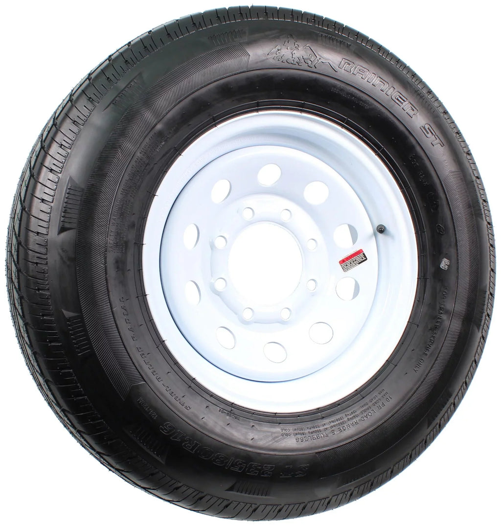 Radial LRE Wheel Trailer White 8 Tire 16" Modular ST235/80R16 Lug On Rim