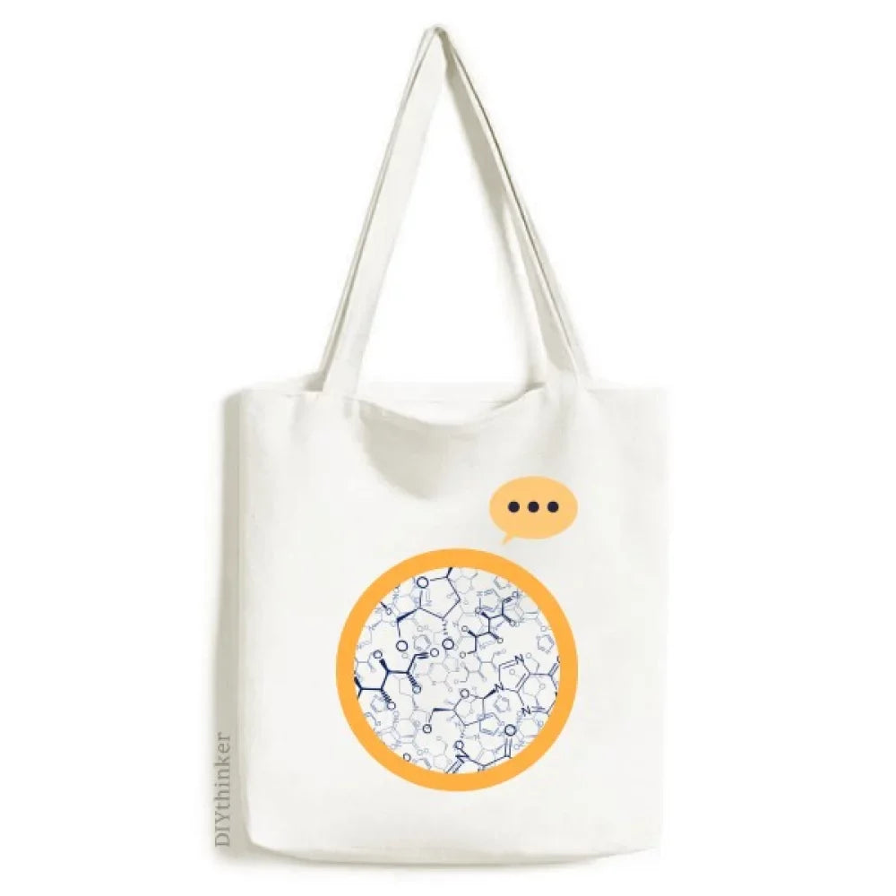Expression Sack Molecular Blue Structure Shoulder Canvas Checal Bag Tote