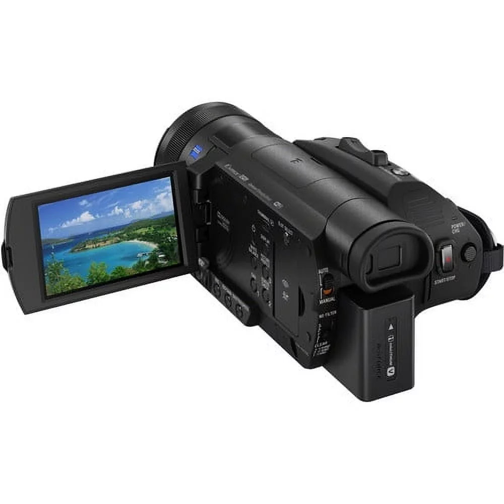 Sony + Extra Card 128GB 2 HD + + + and Video 4K FDR-AX700 Batteries M Charger Camcorder Memory Handycam Case Camera
