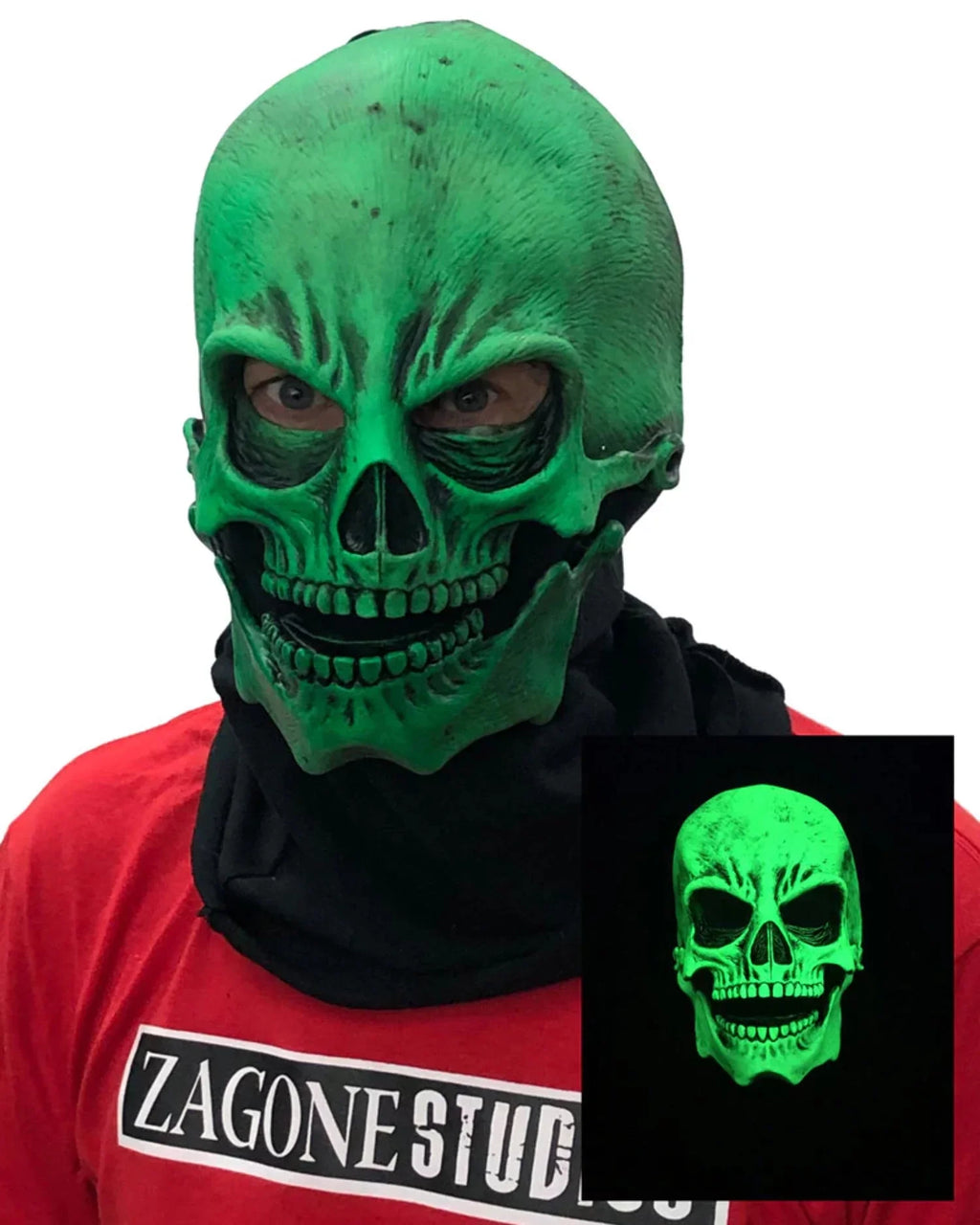 Mask Uv Sock Green Skull
