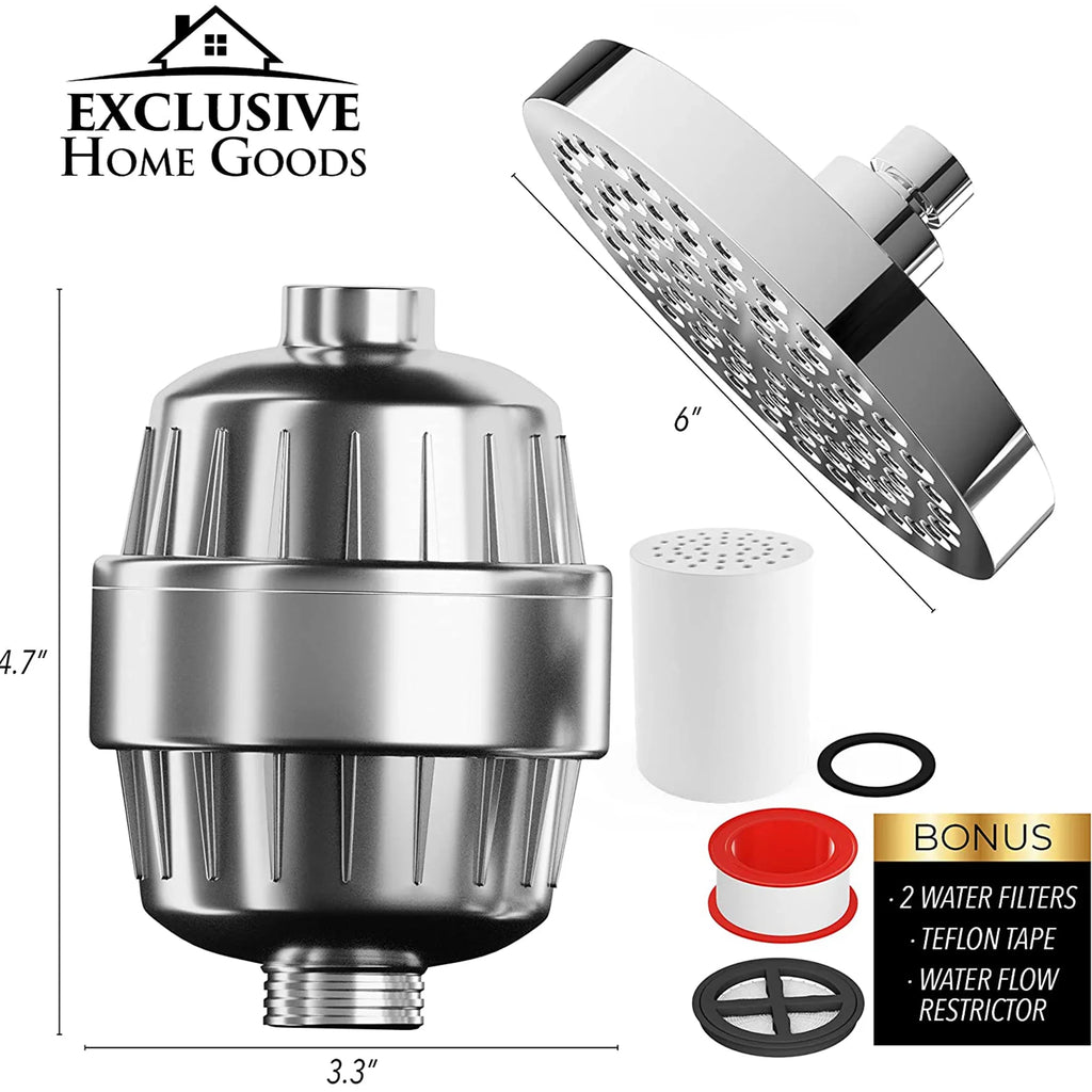 Home & Goods Showerhead Shower Exclusive System for Hard Liquid Rainfall Filter Head
