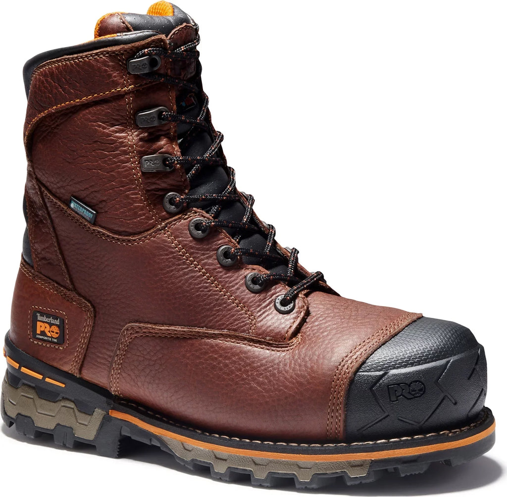 timberland toe men's m pro us boot,brown,8 steel boondock waterproof work
