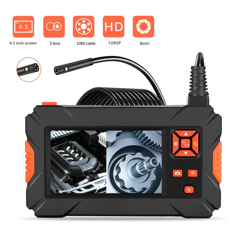 IPS Sewer for Full-Color Automobile Inspection Maintenance Endoscope Pinnaco - P130 Industrial 4.3" Screen Camera,  Engine Portable