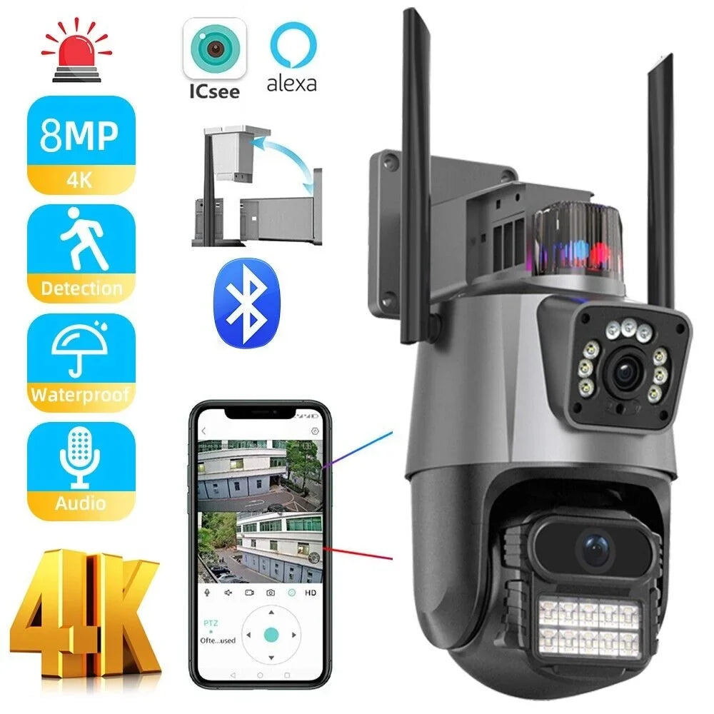 Dual Liquidproof Outdoor Enhanced Audio 1080P IP66 TF HD Slot Real-time Camera Two-Way Card Antenna