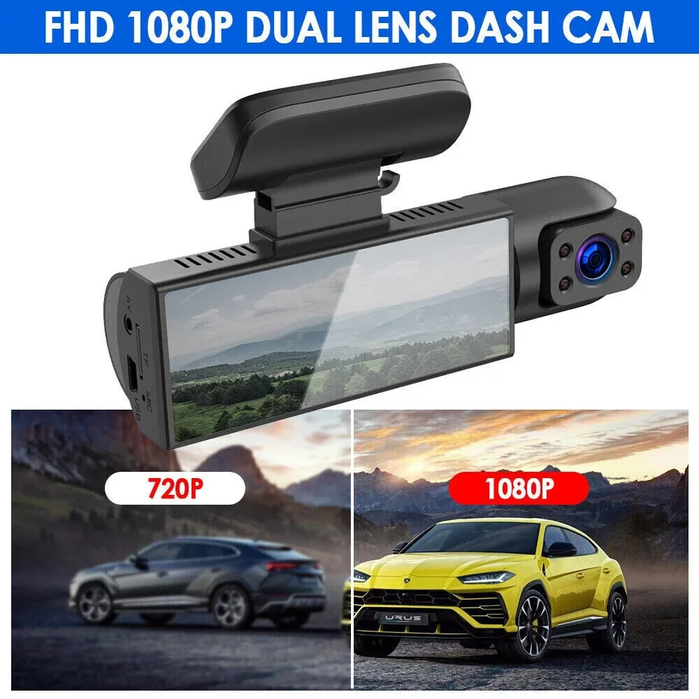 Car Jahyshow Front w/ DVR Dual G-Sensor Lens 1080P Camera Recorder Video Inside Dash Cam