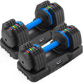 for Dumbbell Handle, x2 Turning Set Fast Adjust Full with Anti-Slip of 55lb Dumbbell Workout Exercise Dumbbell Handle by Weight Adjustable Suitable with Tray, - Fitness 2 Body