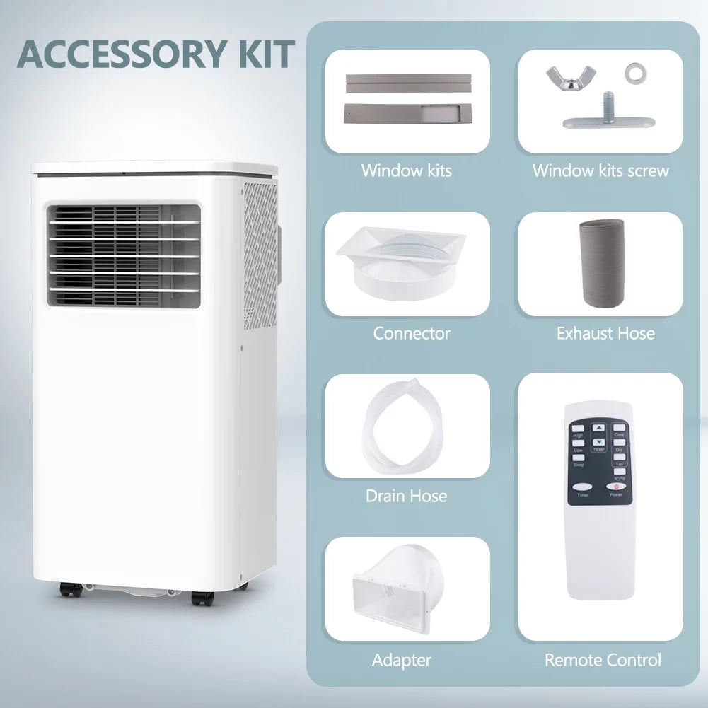 Fan Portable Kit BTU Conditioner AC NPL-06C Indoor Room Freestanding Air Unit Dehumidifier Window Remote 10,000 Bedroom W/ LifePlus