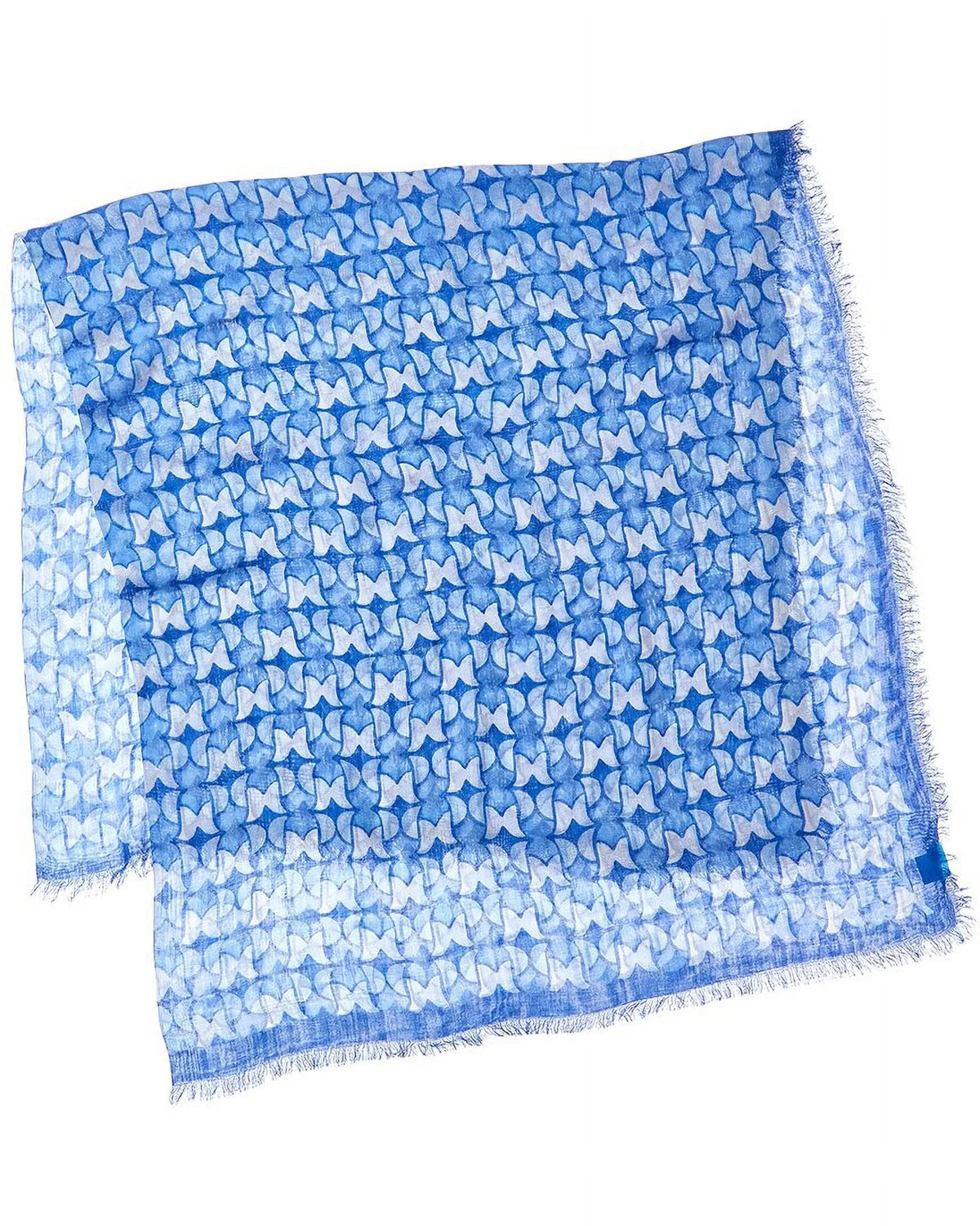 J.McLaughlin Blue Silk-Blend Giselle os, Scarf,