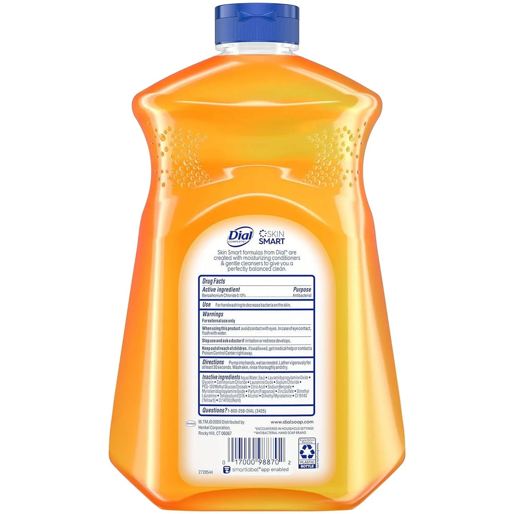 Hand fl Complete of Gold, Liquid Soap Dial 3 Refill, Antibacterial Pack 52 Oz