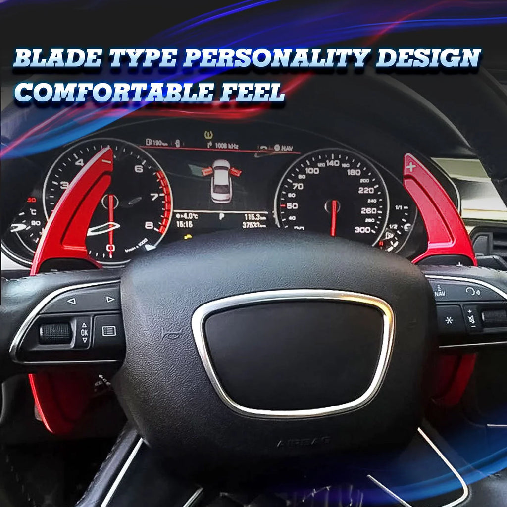 Q3 Compatible Shifter Aluminum Q7 (Red) Cover With Paddle A7 Trim, Wheel CNC Tech S7 Alloy, S5 Steering A3 S8 S4 A5 SQ5 A4 RS3 Xotic Q5 S3 A6 RS6 A8 S6 Audi