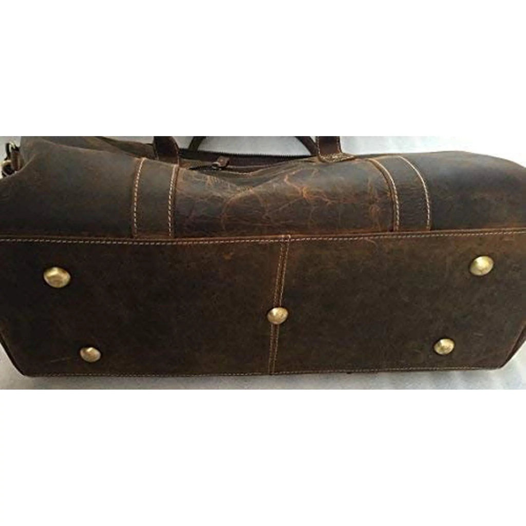 Fashion Adjustable Spacious Men's FR Vintage Shoulder Stylish 20" Strap Bag | Leather Duffle Co. & Buffalo | Distressed