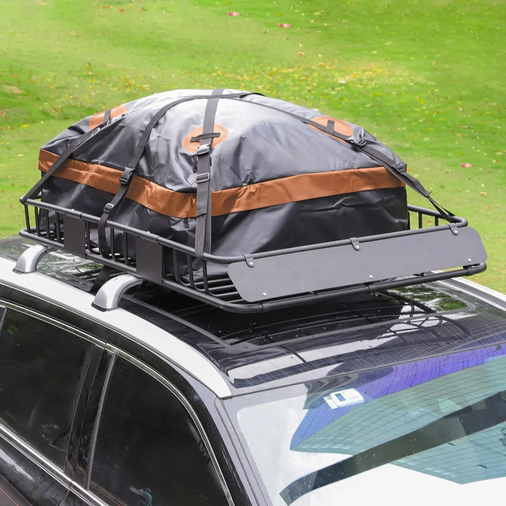 150lb x Luggage Tie Top SUV, Carrier Rooftop Construction Extension Rack Rack, Bag, Eyoloty and Down Holder Steel Liquidproof Net, for Strap, 34" Capacity, Cargo 54" Car Heavy Duty Basket Roof with
