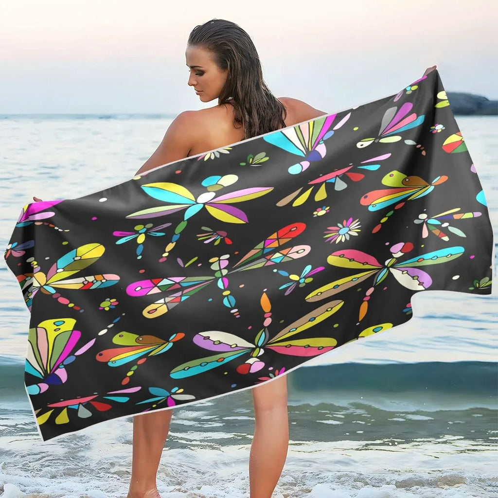 Lightweight - - Oversized Towel Holiday（386） Towels Beach Absorbent Camping Dry Bestwell Quick Travel Compact Super Dragonfly Swimming Towel for