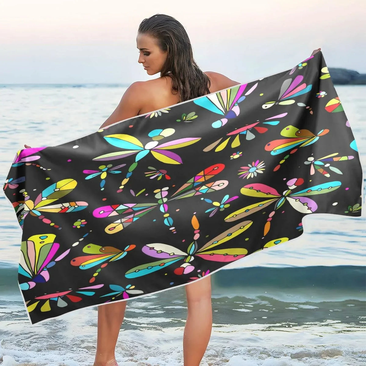 Lightweight - - Oversized Towel Holiday（386） Towels Beach Absorbent Camping Dry Bestwell Quick Travel Compact Super Dragonfly Swimming Towel for