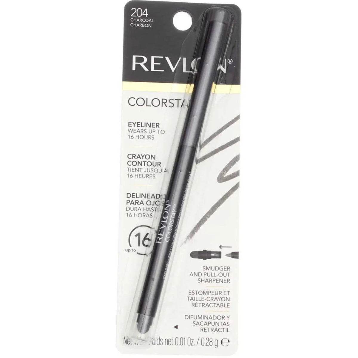 Of 0.01 Charcoal Oz Pencil, (Pack Revlon Colorstay Eyeliner 4) [204],