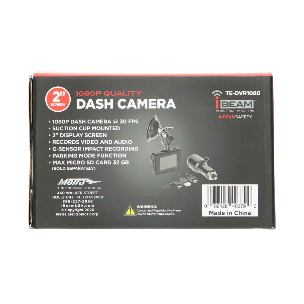 LCD Mount TE-DVR1080 1080P iBeam w/ Windshield Dash Suction Camera 2" Screen