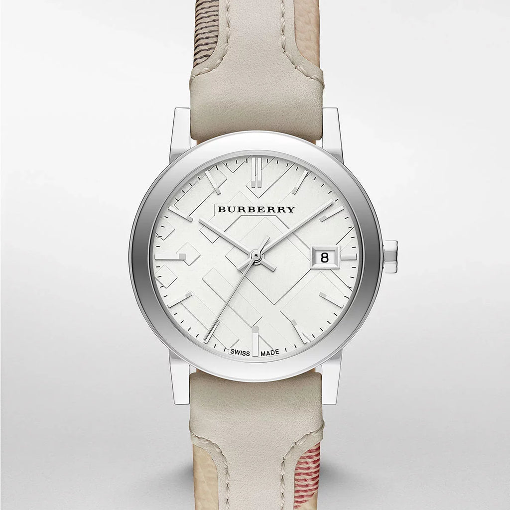 34mm Watch Double Quartz BU9132 Burberry Leather Analog Women's