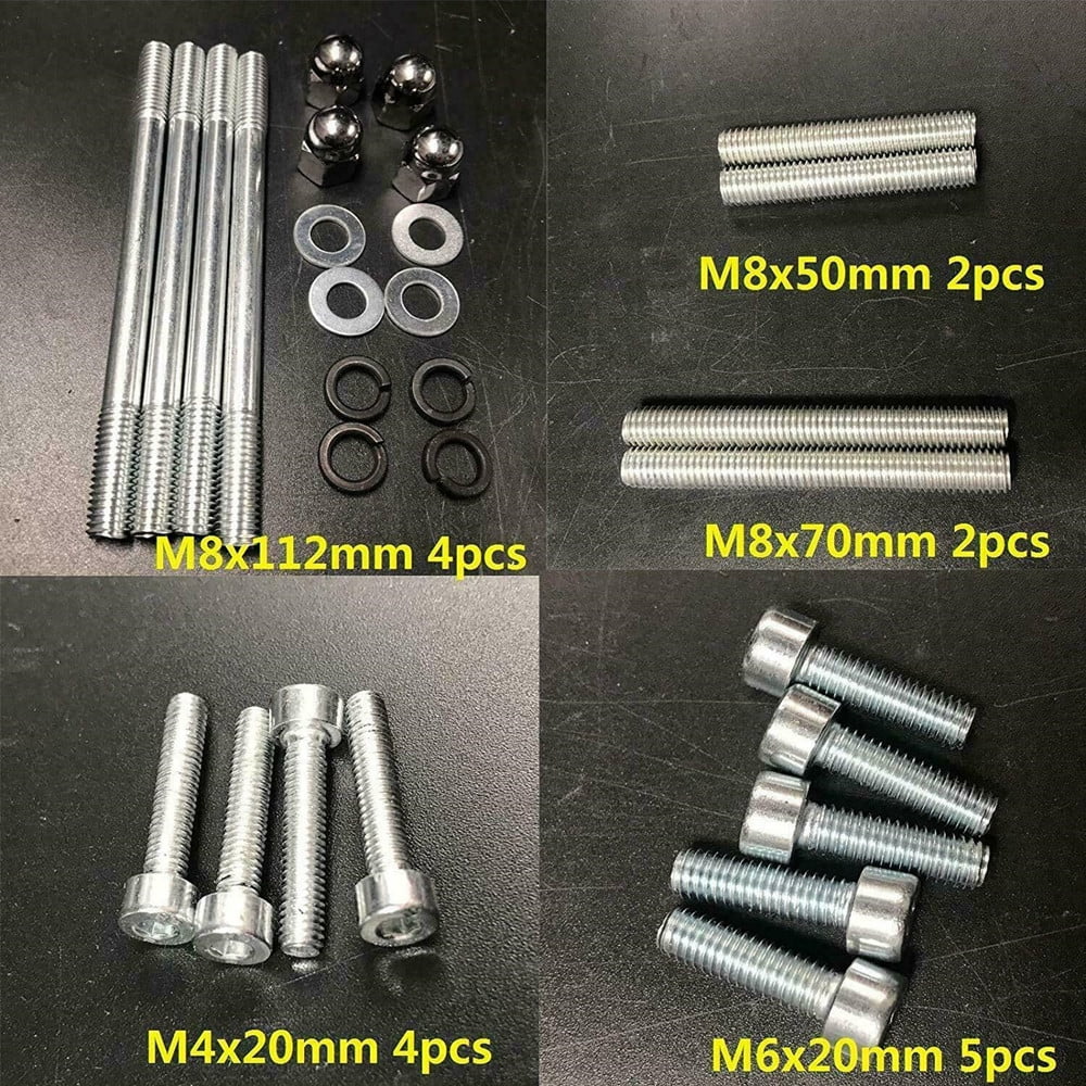 Engine Stroke 2 Screws, Studs, for Bike Gas Kit DONSP1986 Motor yd100/66cc/80cc Bolts, Washers Set