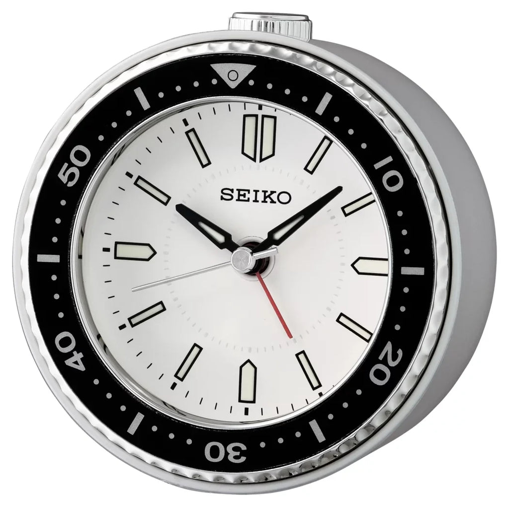 Mai QHE184JLH Alarm Seiko Analog, Quartz, White, Beep Clock,