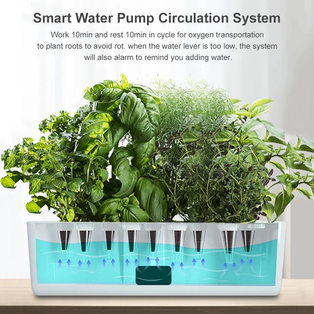 Pods Smart Smart Garden 15W Height Lights Grow Leyfeng 9 Kitchen Timing System Home Herb Adjustable Automatic 2L Tank Growing Indoor Kit Liquid Liquid Hydroponics LED Office with for Pump