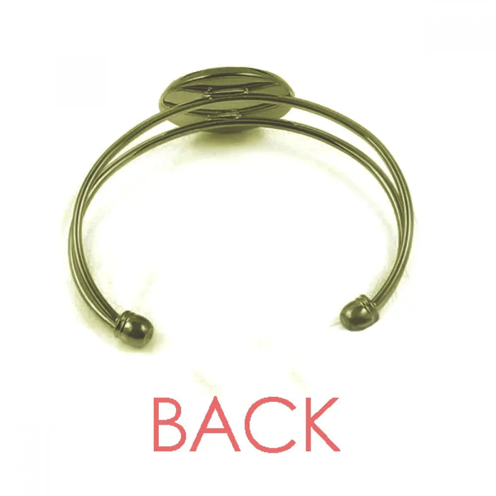 Retro Monaco Bangle Ink Cuff Jewelry Bracelet Princier City de Palais Open