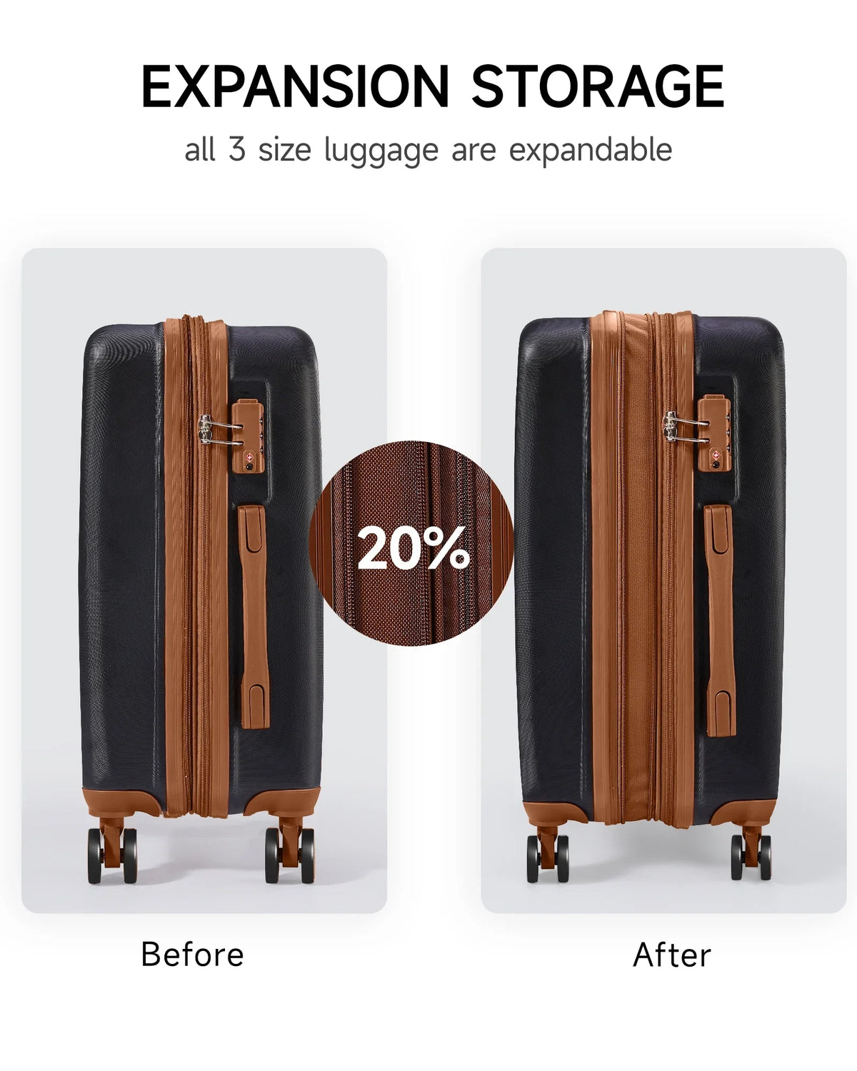 Suitcase Crtynell with Carry with on 20-Inch Lock Spinner Approved Airline Luggage Expandable TSA Wheels