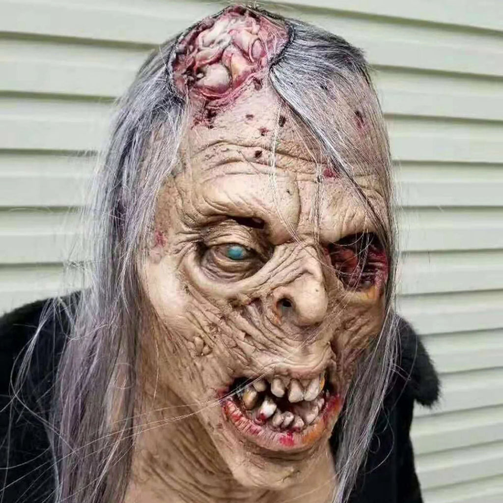 Headgear Injured Breathable Zombie Halloween Protector Eye Full One Scary Realistic Face opening Costume Head Props