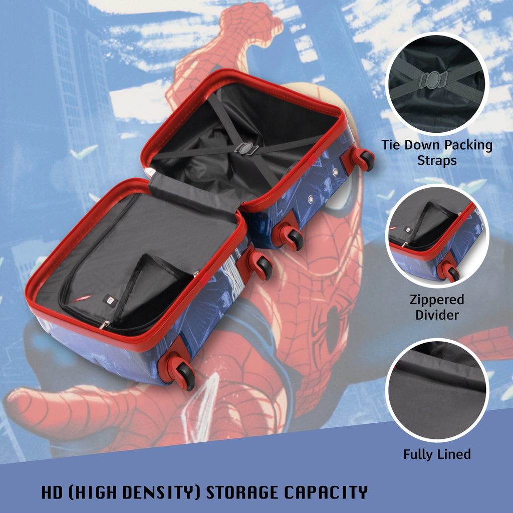 Carry Wheels, Spider-Man Suitcase Rolling Blue with 21 Marvel Inch Hardshell Kids On Luggage,