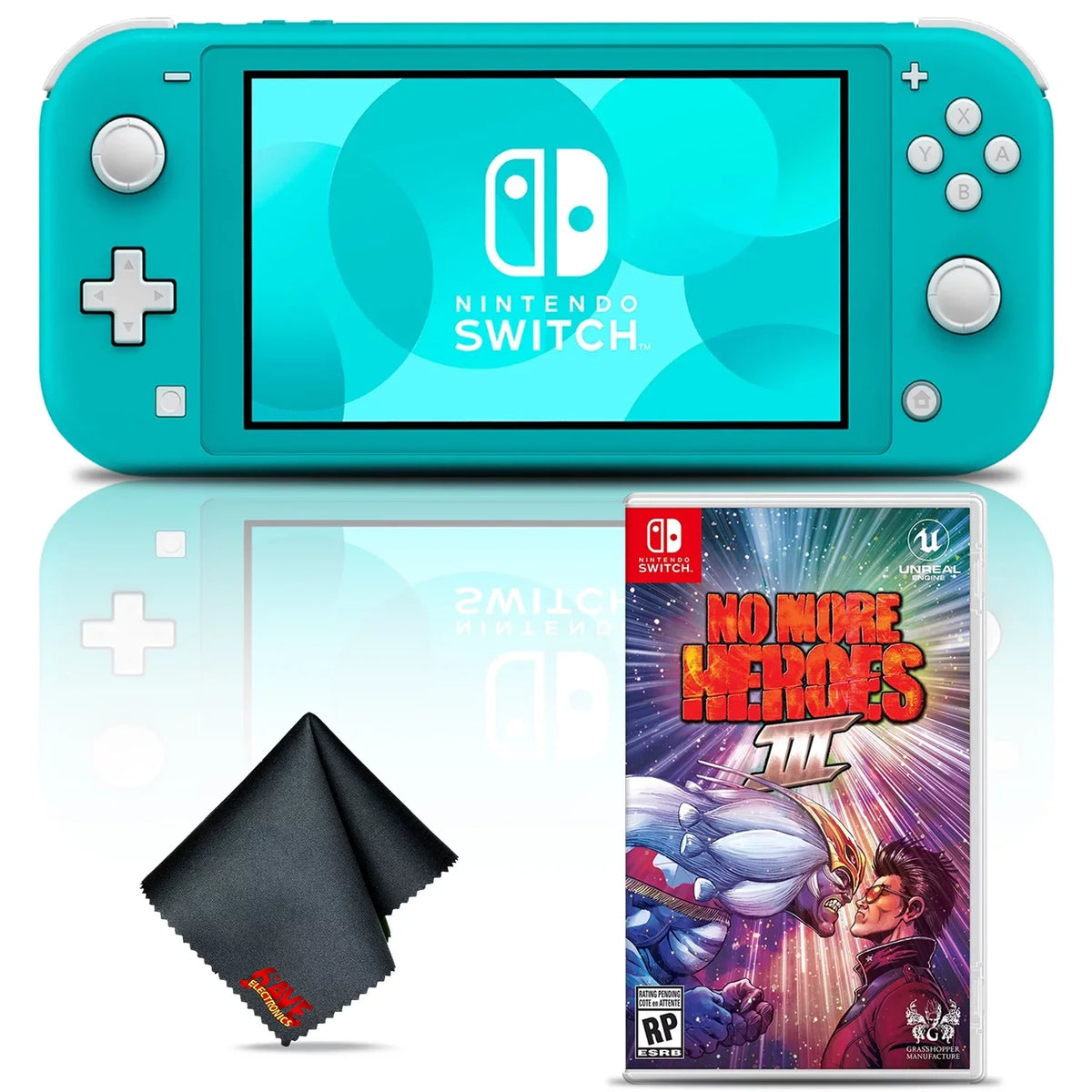 Switch Console Nintendo No with Lite Bundle Turquoise More 3 Heroes