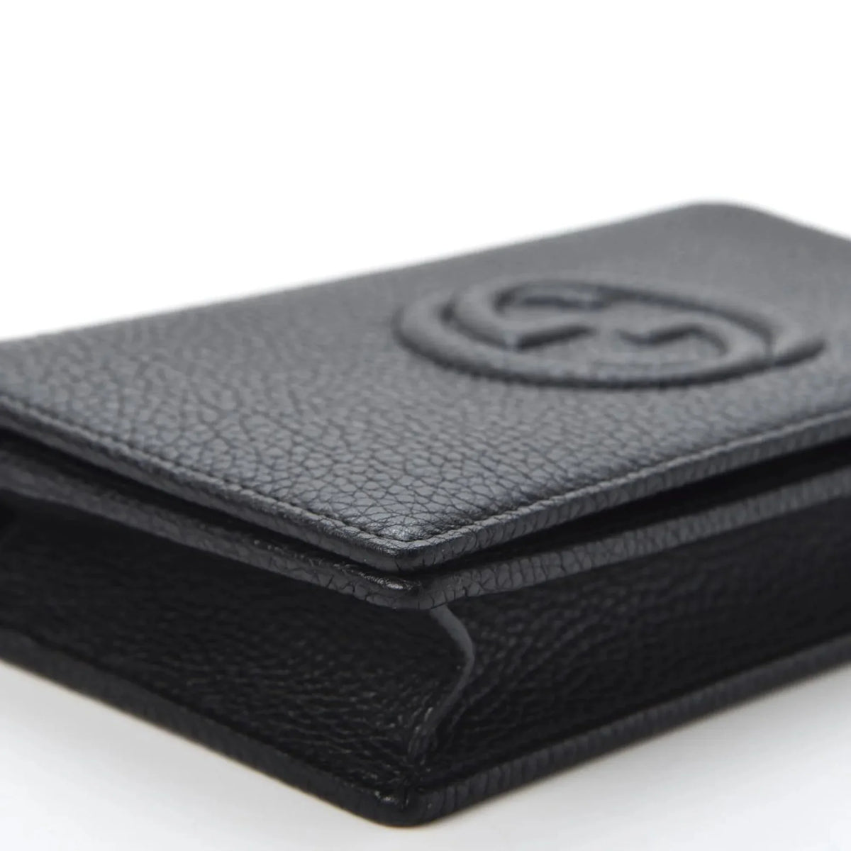 Black Chain Gucci Leather Soho Wallet Body Cross Bag on