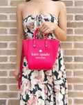 Zip York Top White Kate Bikini Logo Mini Crossbody Tote New Ella Spade Pink