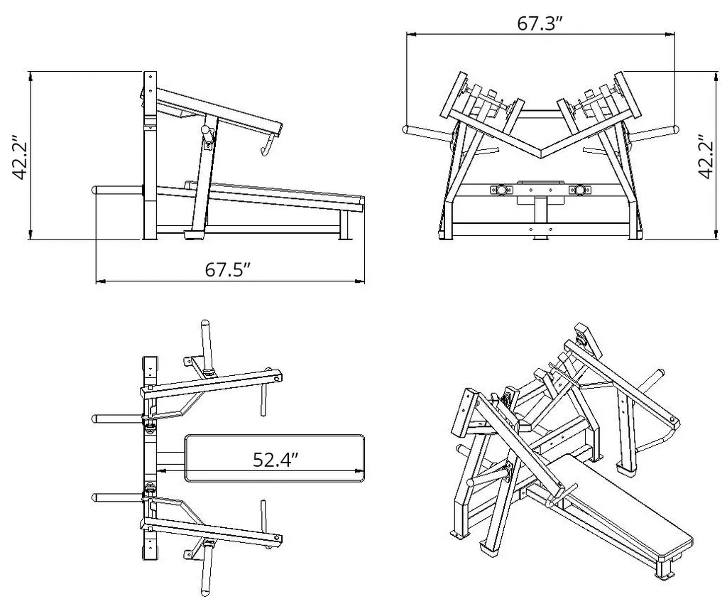 FFS (New) Horizontal Silver Bench Press French Leverage Fitness