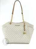Large Leather Tote Shoulder Kors Set Michael Chain Jet Bag