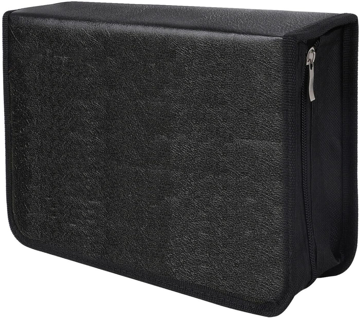 Organizer Storage Storage Bag Case Binder PU Zippers, Disc Case Leather With / / Portable Home, For Office,Travel, Holder Wallet, Capacity Car 80