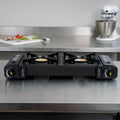 Burners Butane with / Stove Countertop Brass Portable Performance High Range 2-Burner