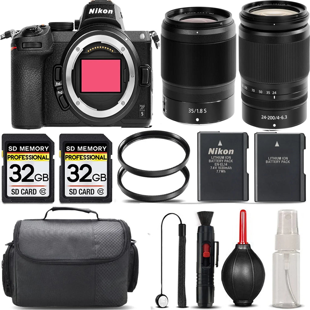 Version Lens UV VR 35mm Case Lens Nikon Filter + + + Cleaning + + Backup International f/1.8 f/4-6.3 with S Mirrorless 64GB Z5 Storage + 24-200mm Battery Kit -