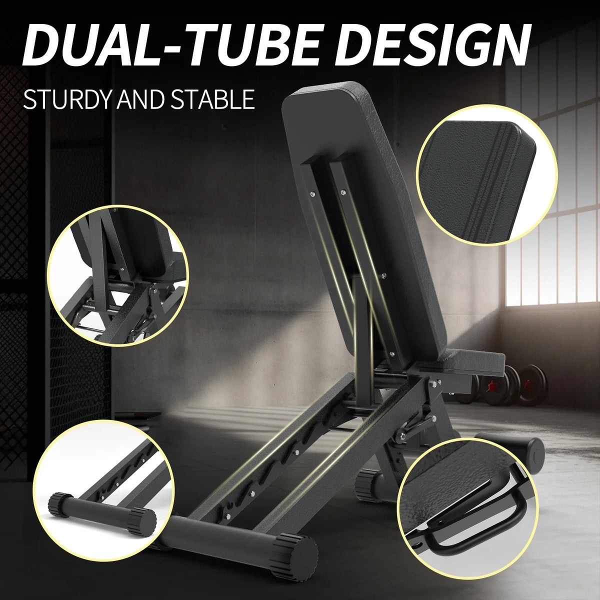 Foldable Full Body Training Bench, Bench Pounds Home Adjustable Strength Weight for Gym Benches Workout, for Set 880 Incline Capacity