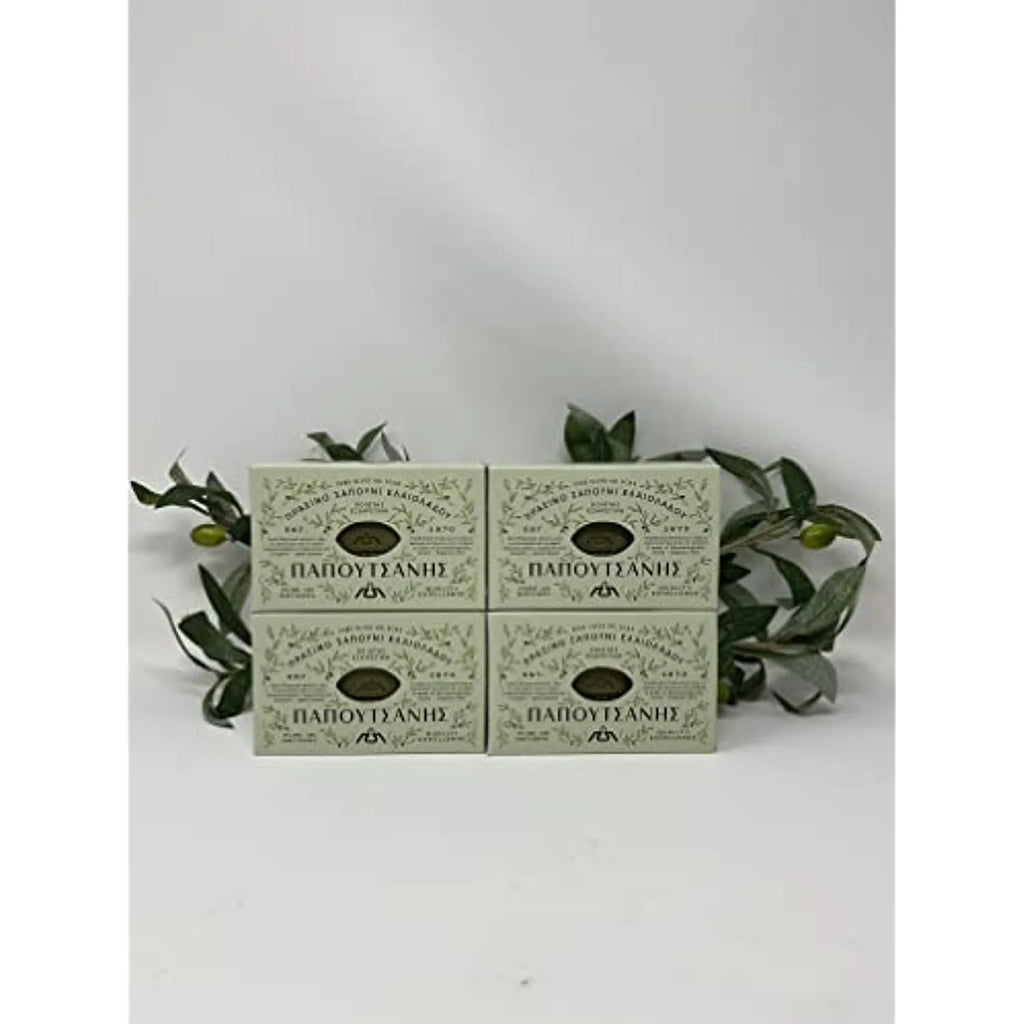 4 Of Soap Bars, (250g) Greek Oil Pure 8.8 Of Pack Olive oz, Papoutsanis