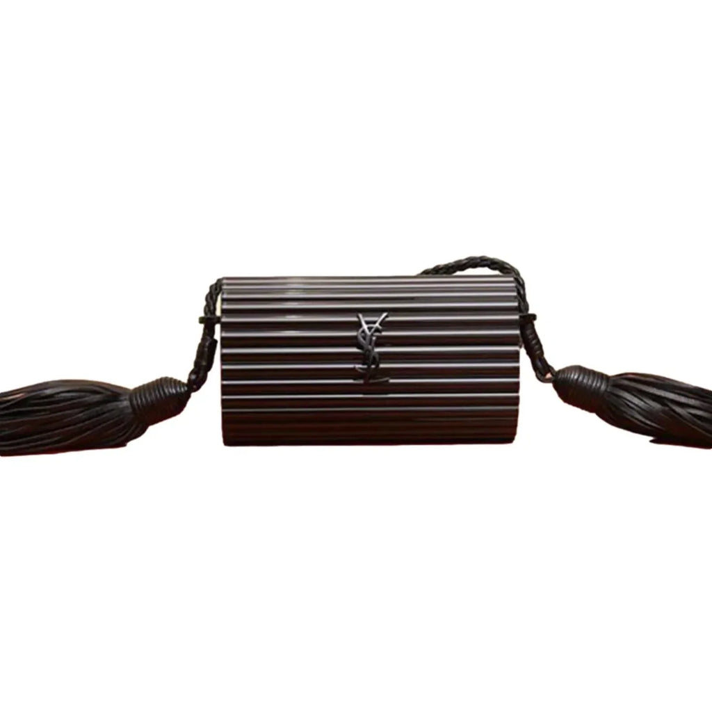 Black Laurent Saint Plexiglass Opium Minaudiere Bag 5173900 Box