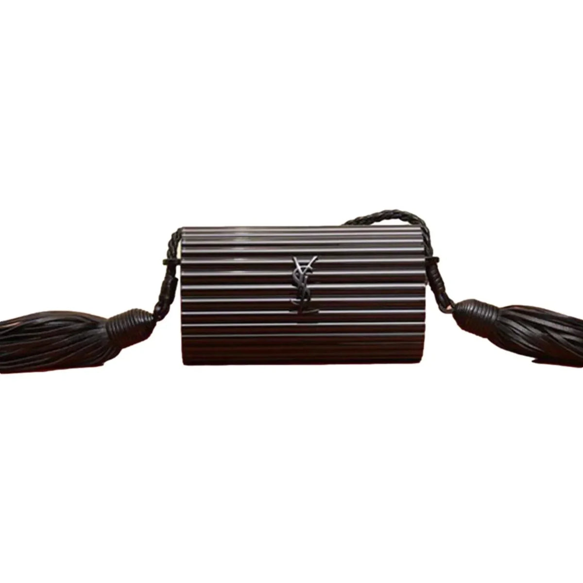 Black Laurent Saint Plexiglass Opium Minaudiere Bag 5173900 Box