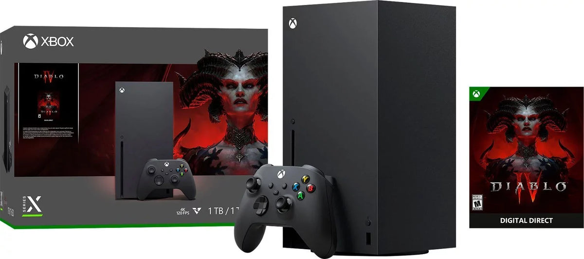 Bundle, Xbox SSD + Video Accessories Wireless Microsoft – Console with Mazepoly Series Controller IV One X Xbox Diablo® Gaming 1TB