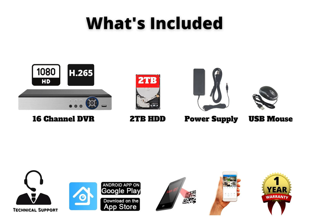 Security H.265 Standalone Video Channel Storage CVI with HD Office 16 2TB CCTV DVR Evertech Digital Recorder Analog TVI AHD Home